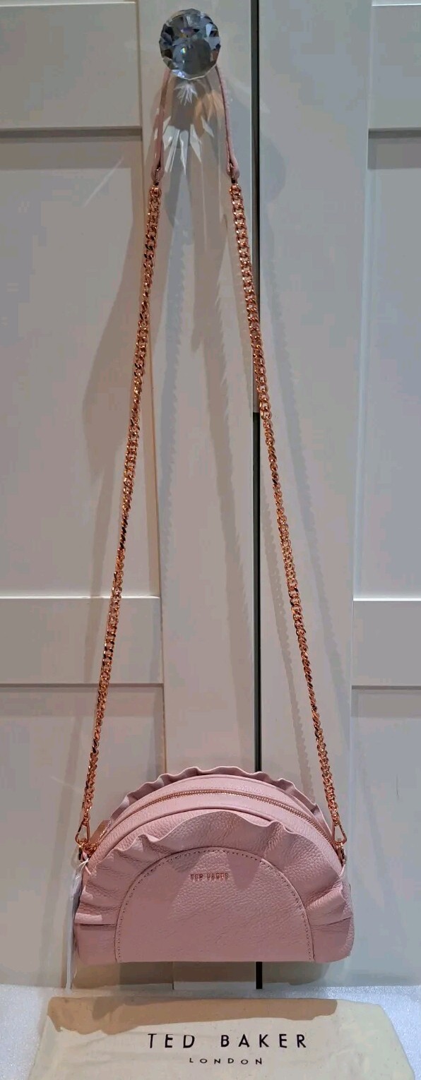 Ted Baker Crossbody Bag Pink Pebbled Leather New With Tags Rrp