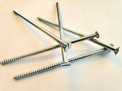 12g x 5 (5,5 x 125mm) Schlitz Senkkopf Holzschrauben Zink Teilgewinde 