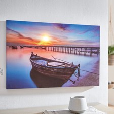 LED-Bild "Seaside", ca. 60 x 40 cm Leinwand Wandbild Leuchtbild