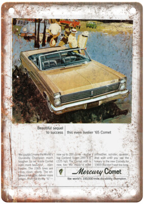 Vintage 1965 Mercury Comet Caliente Convertible Ad Retro Look Metal Sign A7559