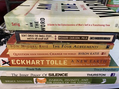 Self Help 8 Book Lot Happiness Mindfulness Mental Health Eckhart Tolle Etc