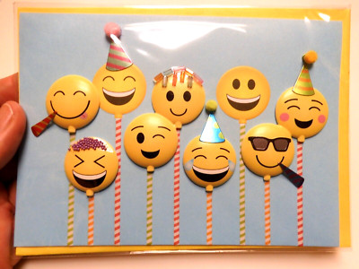 1 Papyrus Card High Quality BIRTHDAY Happy Smiley Faces Hava a Nice Birthday 3D