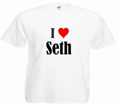 T-Shirt I Love Seth für Damen Herren und Kinder Farben Schwarz Weiss Pink