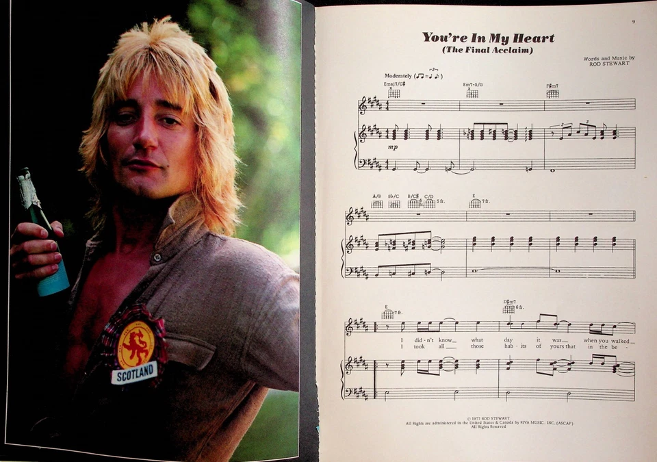 Rod Stewart Foot Loose & Fancy Free Night On Guitar Piano Sheet Music Songbook - Image 3 of 4