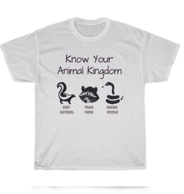 Know Your Animal Kingdom Trash Panda Fart Squirrel Danger Noodle T-Shirt 