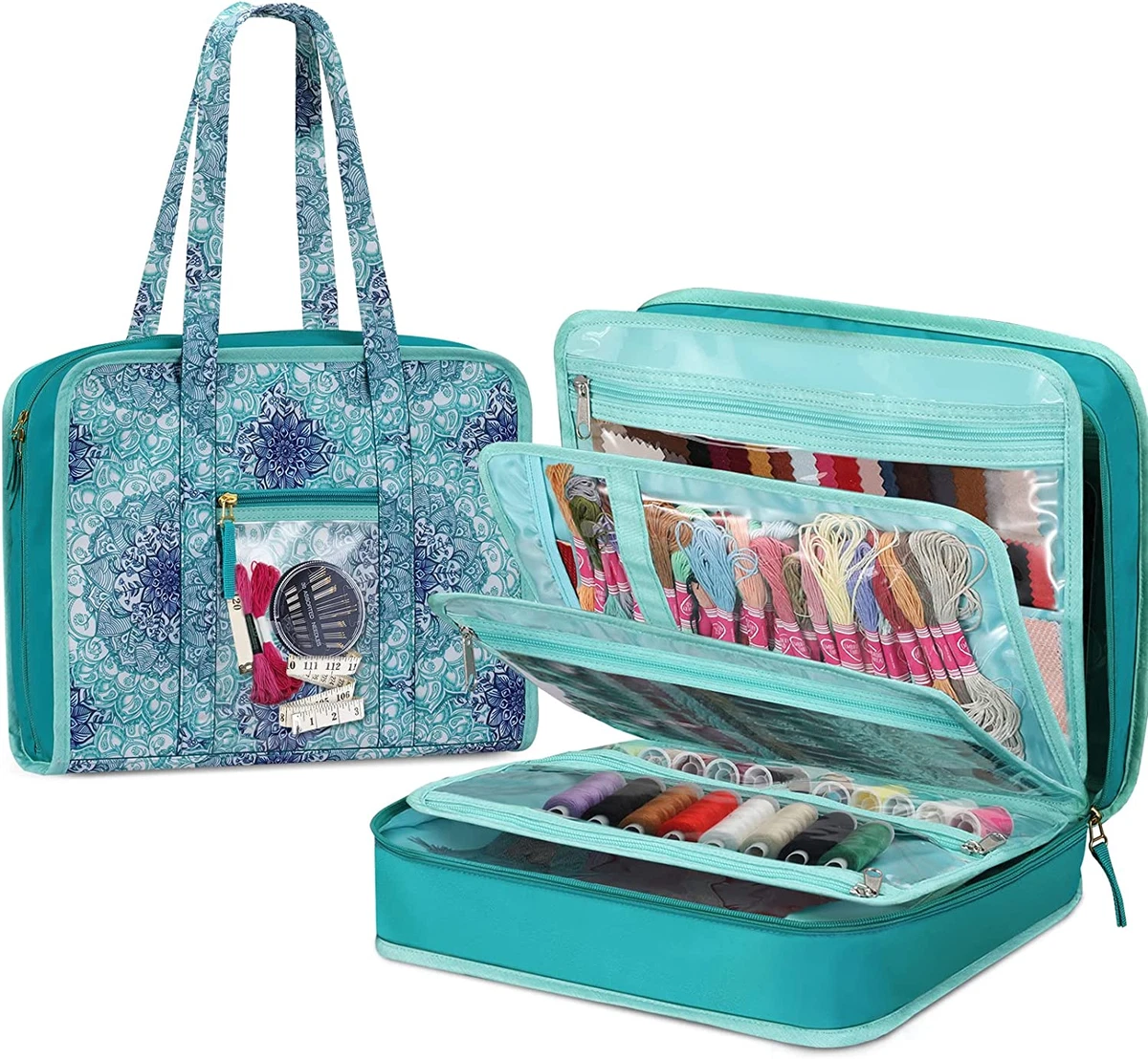 Sewing and Craft Supplies Storage Tote, Large Capacity Travel Packing  Organizer