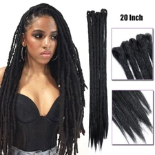 US Handmade Dreadlocks Extension Synthetic Pre-looped Dreads Hip Hop Dreads Locs