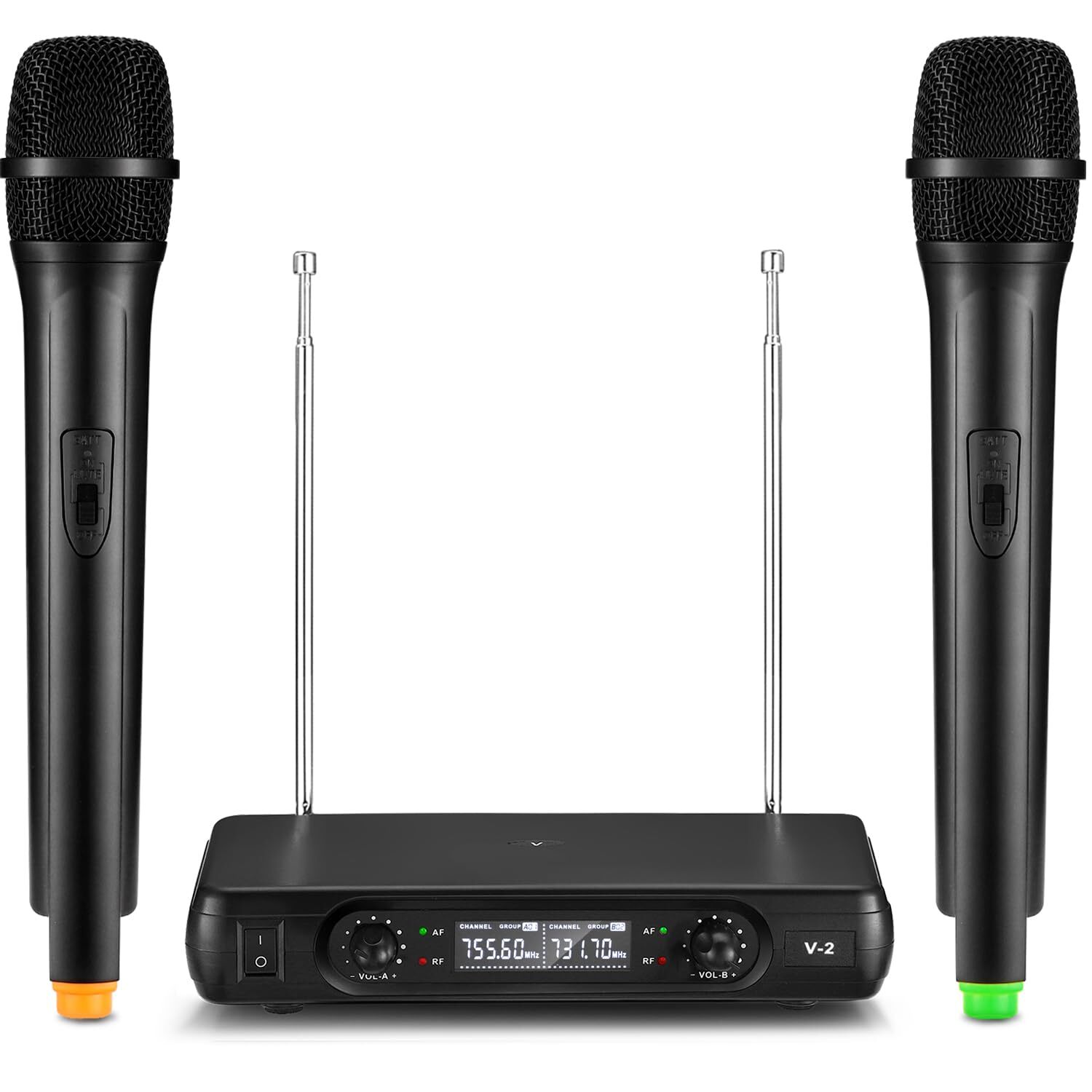 V2 Pro Dual-Channel Wireless Handheld Microphone System for Professional Audio