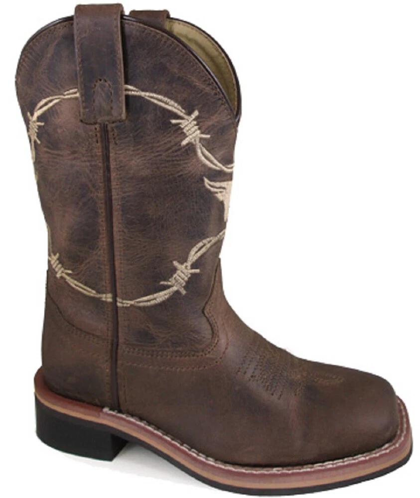 Bottes Western Smoky Mountain 6487 - Brodées - Cuir Marron - Taille 7.5 Homme