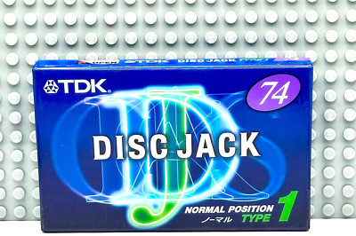 TDK  DJ   DISC JACK  74    TYPE I   VS. II  BLANK CASSETTE TAPE  (1) (SEALED)