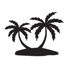 Palm Trees Island Hawaii - Decal Sticker - Multiple Colors  Sizes - ebn2337