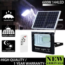 600W Outdoor LED Solar Flood Light Street Flood Light Dusk to Dawn Wall Lamp NEW