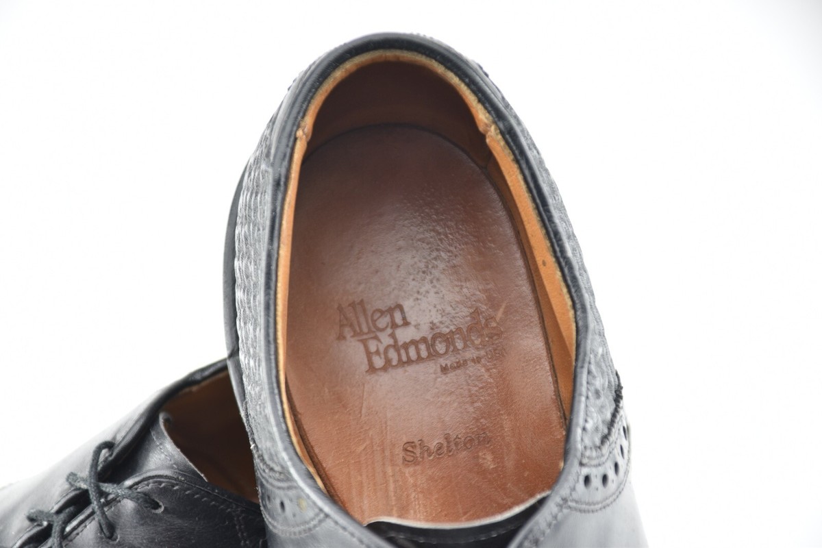 Allen Edmond Shelton Black Shark Skin Calfskin Oxfords Size 10D Allen Edmonds Strand Cap-toe Black Calfskin - Sherman  main image 3