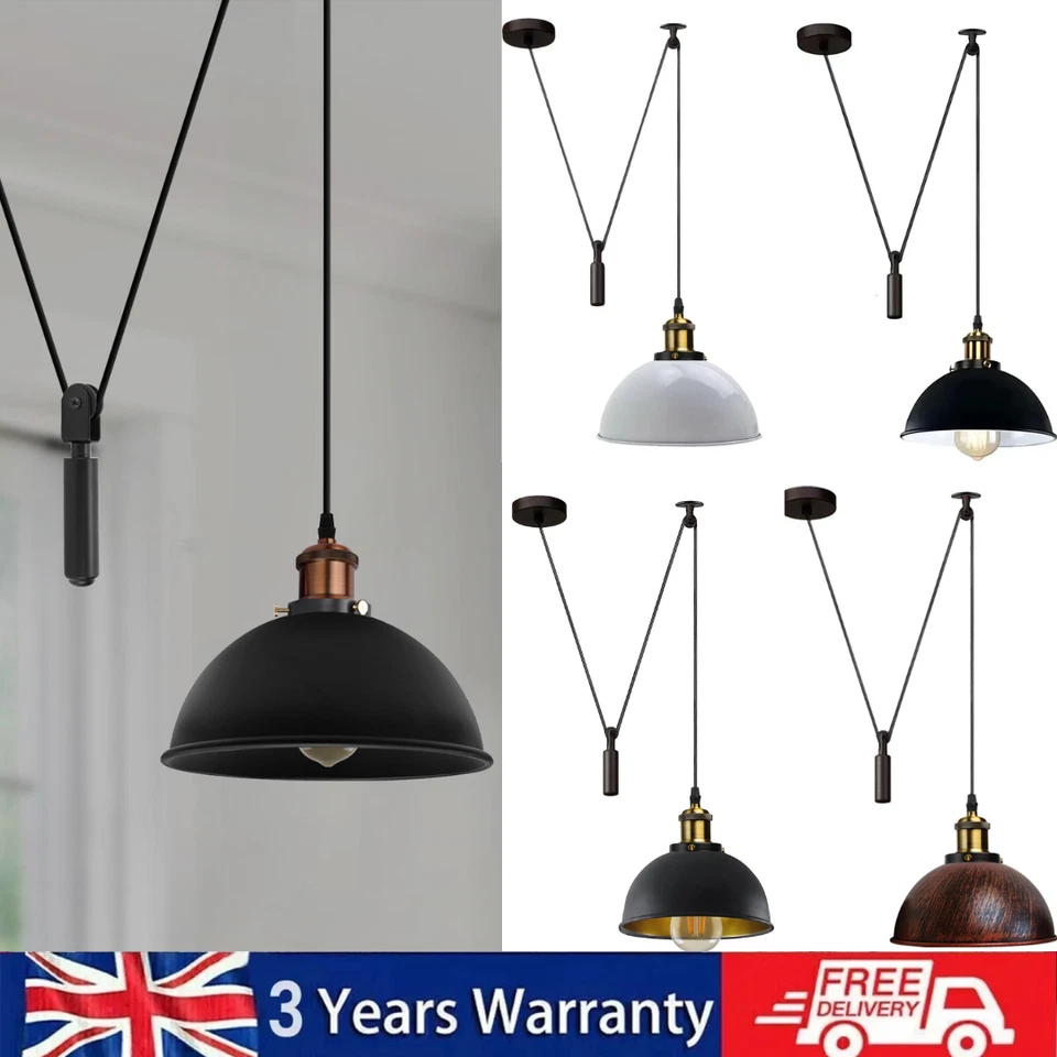 LED_SONE Lámpara colgante de techo industrial de 1 vía araña metal loft colgante pantalla retro