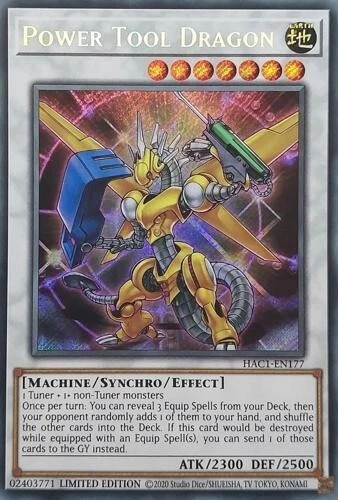 Yugioh | Secret Rare 1st Ed NM | Power Tool Dragon - HAC1-EN177 - Picture 1 of 1