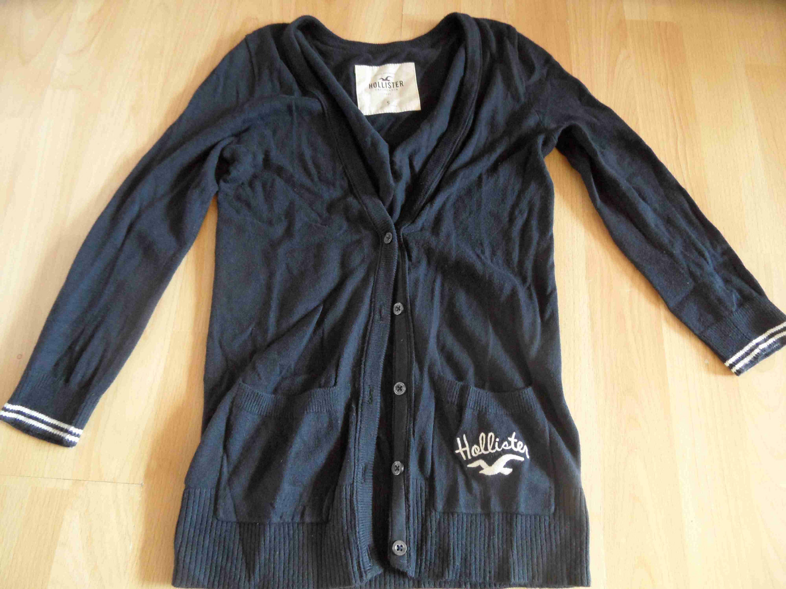 HOLLISTER schöne Strickjacke Cardigan blau Gr. S TOP 715