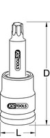 "Ks Tools 1\" Kraft-Bit-Stecknuss Torx, Lang, T100 (450.0475)"