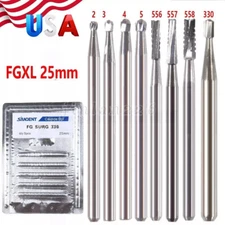 Cirugía quirúrgica dental Fresas redondas carburo tungsteno FGXL 2/3/4/5/330 USA