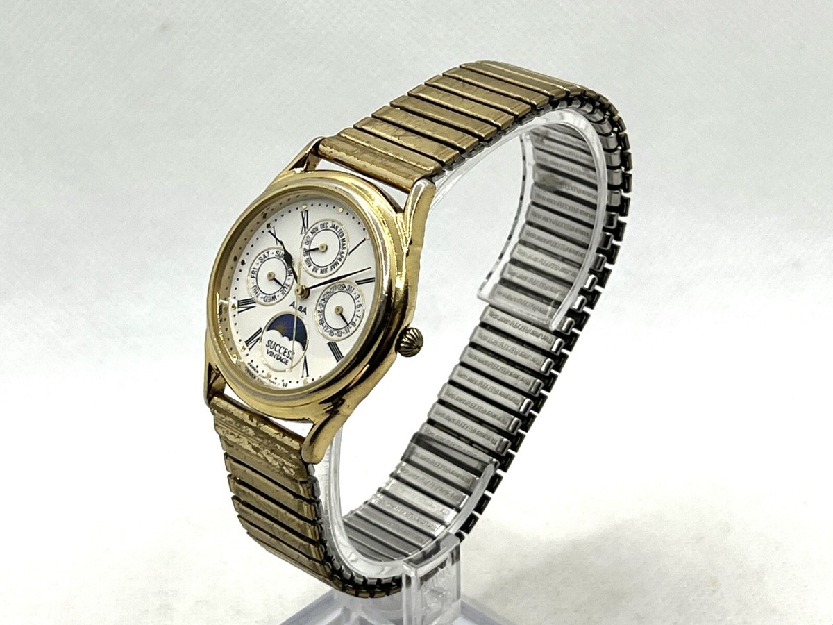 Vintage SEIKO ALBA Success Moonphase Triple Calendar Men's