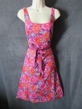 NWT Spenser Jeremy Purple Pink Coral Floral Sleeveless Belted Aline Spring Dress
