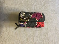 Vera Bradley Zip Around Wallet Retired Green Floral