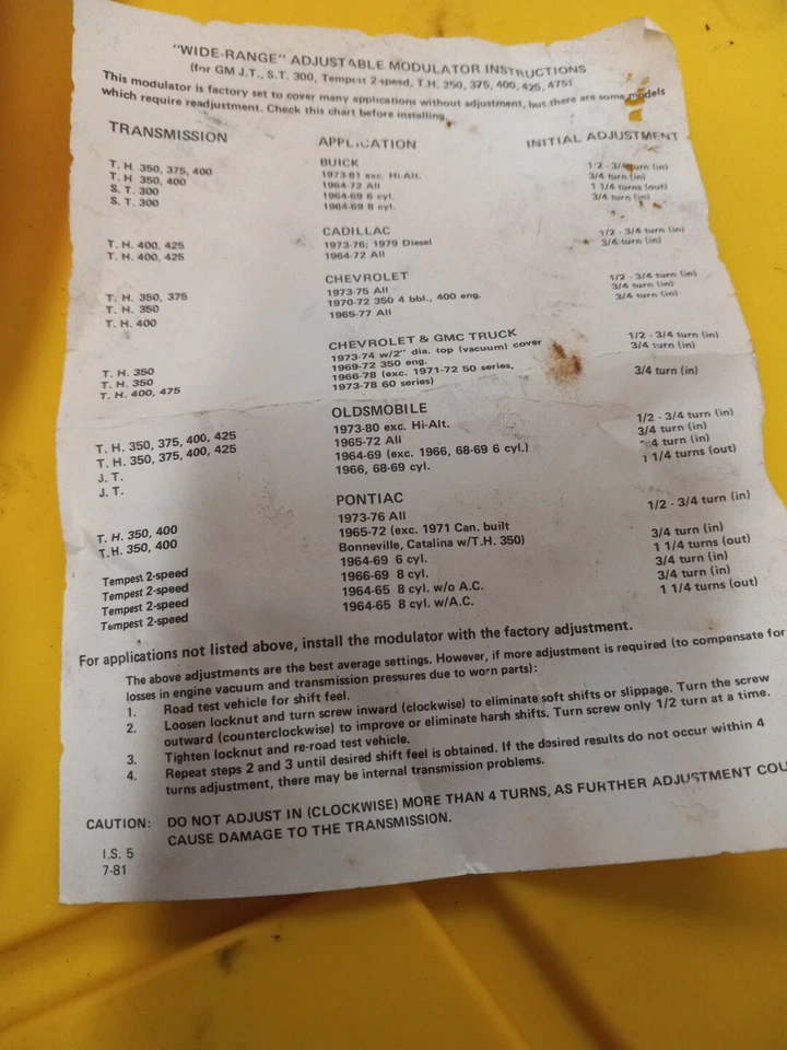 TH400 WIDE RANGE LARGE CANISTER VACUM MODULATOR - Image 4 of 4