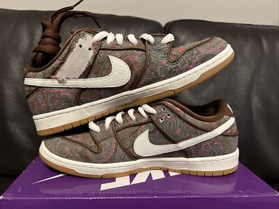 Nike SB Dunk Low Brown Paisley size 11 w/ Box DH7534-200 TEARAWAY