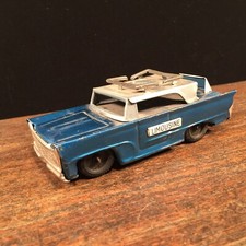 Vtg Toy Car Japan Tin Litho Friction Limousine Drive Carefully Airport