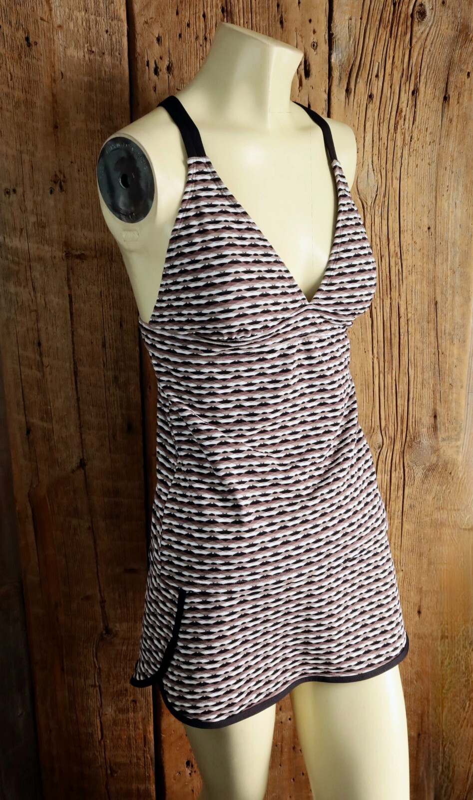 Athleta Abstract Striped Pattern Two Piece Swimsu… - image 1