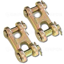 GRIPON (Pack of 2) 3/8 Inch Safety Chain Repair Link Twin Clevis 6,600lbs WLL