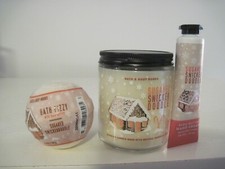 BATH AND BODY WORKS SUGARED SNICKERDOODLE CANDLE HAND CREAM AND BATH FIZZY X3