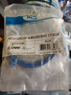 ICC Patch Cord Cat 5e ICPCSJ03BL 3 FT Blue, ICPCSJ03BL