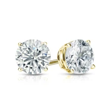 Womens Mens Earrings Simulated Diamond Stud Earrings in 14k Yellow Gold Plated