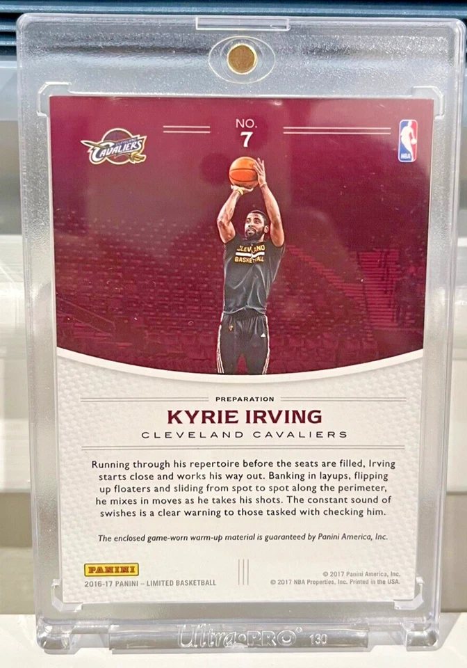 2016-17 Panini Limited Kyrie Irving Game-Worn Warm Up Patch /29 RARE - Image 2 of 2