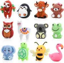 12Pcs 3D Animal Silicone Focal Beads for Pens Beaded Pen Supplies Focal Beads...