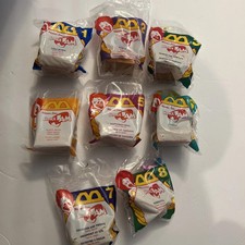 Vintage 1996 McDonalds Space Jam Complete 8pc Set Sealed Happy Meal Toys VTG