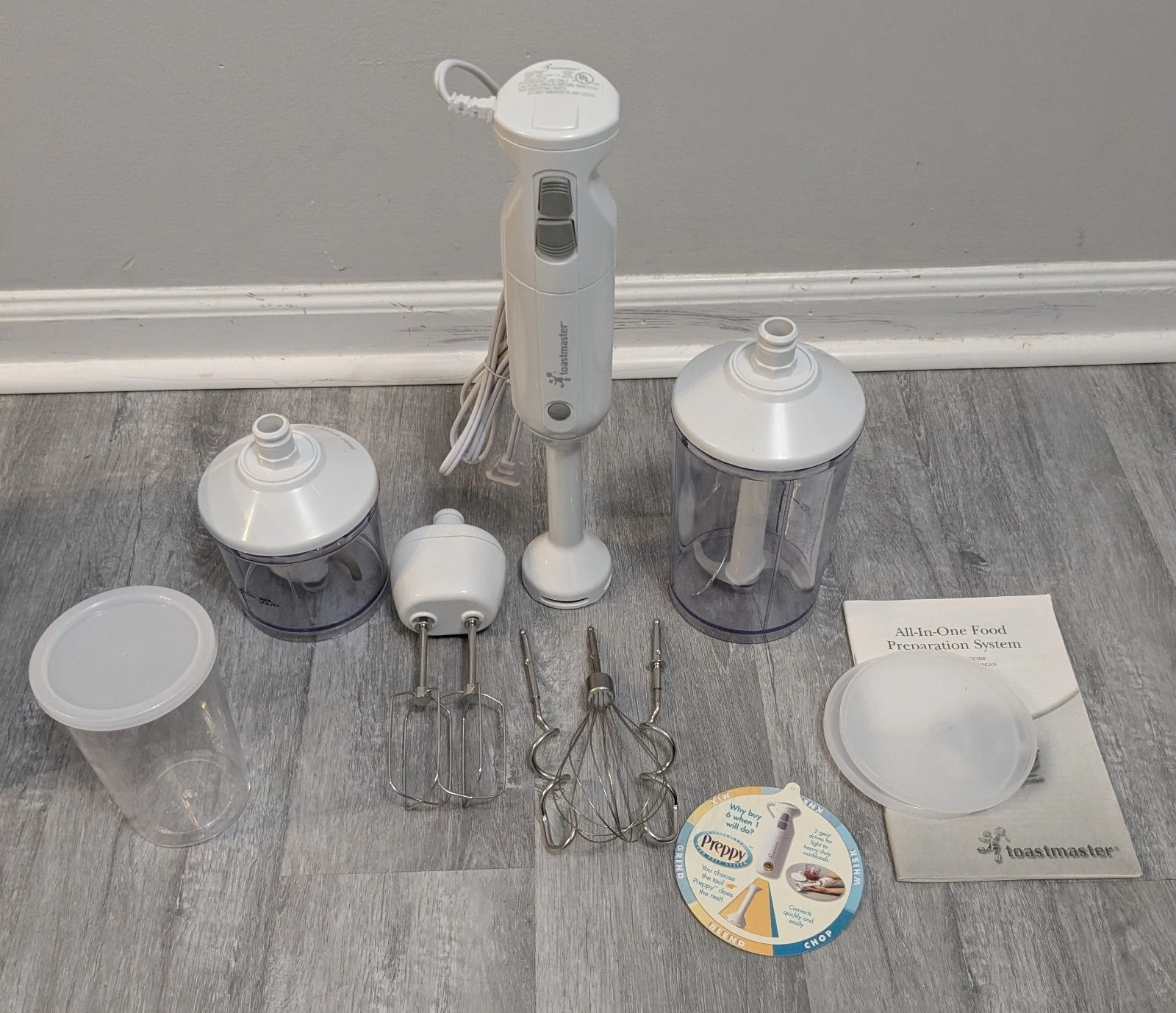 Preppy All In One Food Prep System Blender Mixer Kneader Whisks! NEW IN BOX!!!