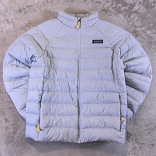 Patagonia NetPlus Girls Size 10 Goose Down Puffer Jacket Blue Kids Outdoor Coat