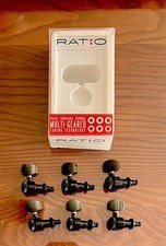Graphtech Ratio 6 In-Line Right Contemporary Mini 2-Pin Black Locking Tuners EUC