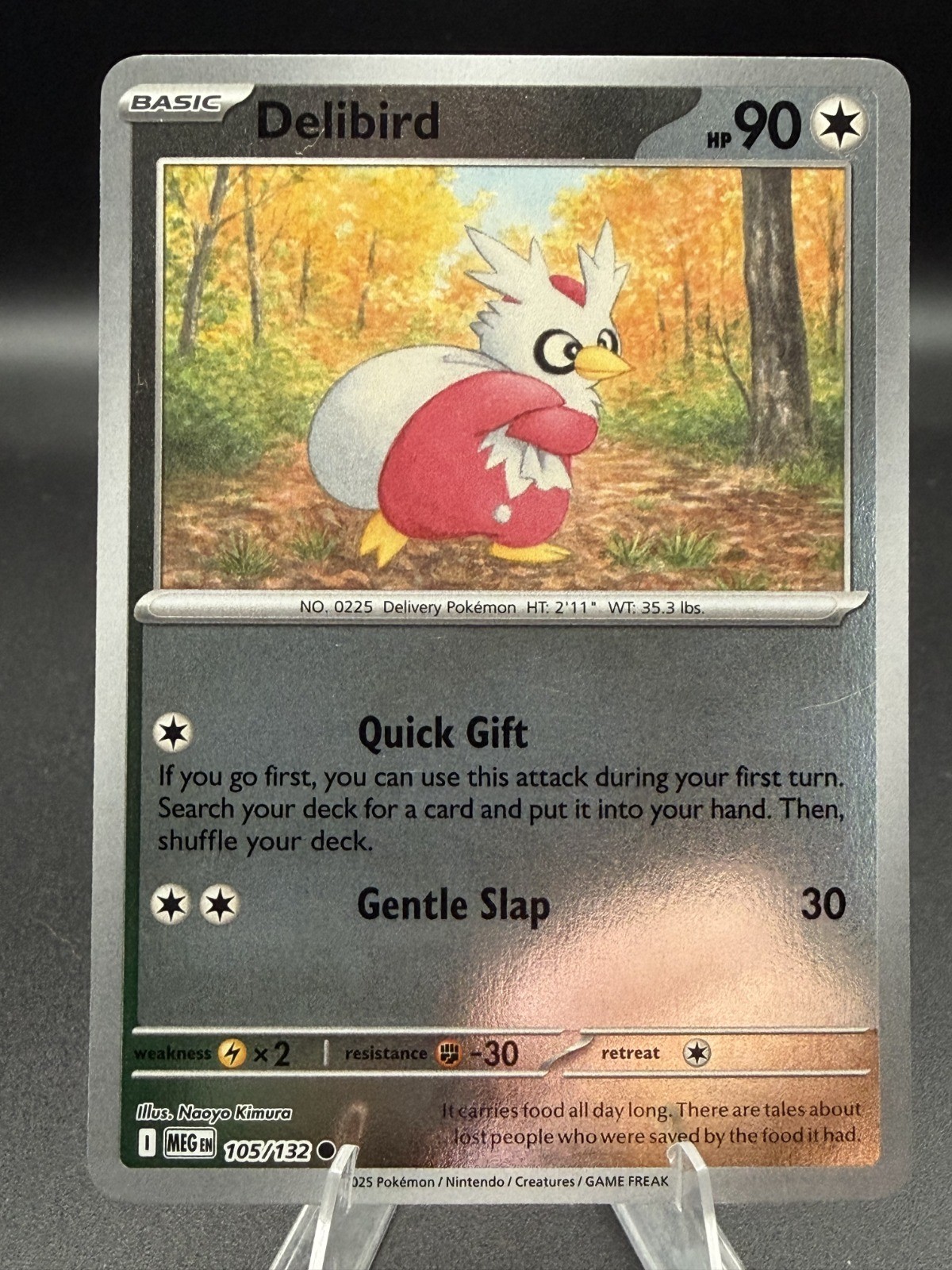 Delibird 105/132 ME01: Mega Evolution Reverse Holo- Pokemon TCG- NM
