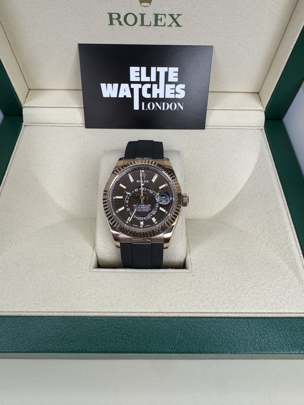 Rolex Sky-Dweller 326235 42mm 18k Rose Gold Chocolate Dial 2021 Oyster Flex image 3
