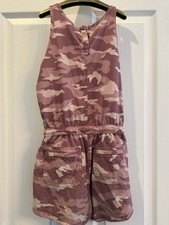 Athleta Girl Pink Camo Romper 8-10 PolyesterSpandex Drawstring Pockets On the Go