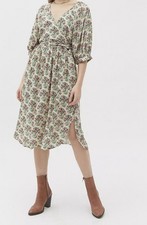 Urban Outfitters Dress Faux Wrap Midi Cottagecore Prairie Peasant Retro Floral S
