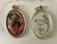 Our Lady Untier of Knots  Medal / Pendant Enamel Inlay Catholic Oxidised