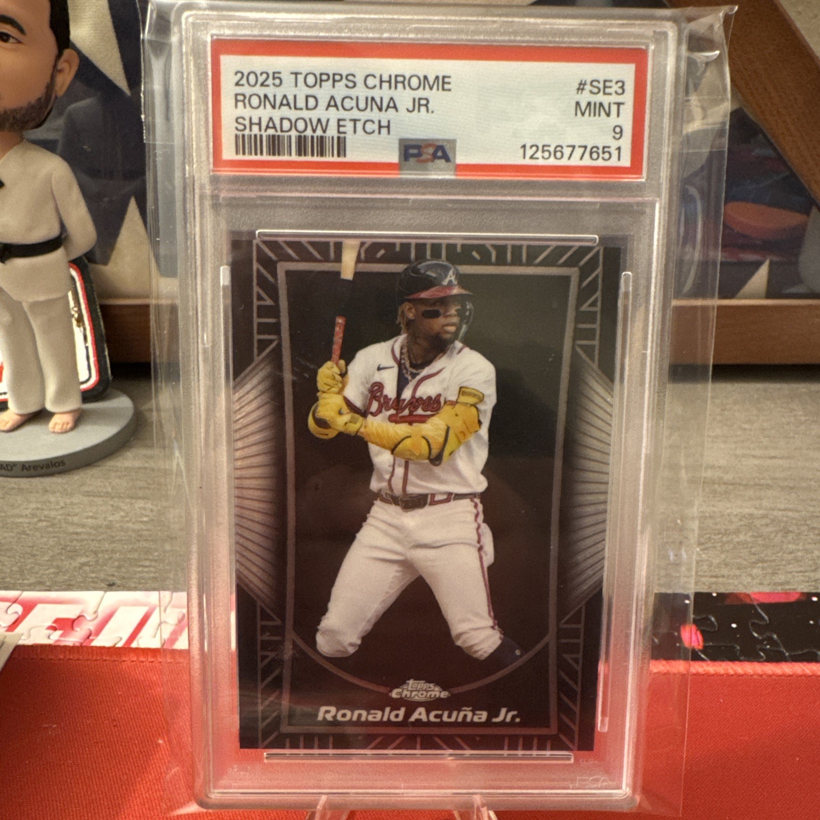 Ronald Acuna Jr PSA 9 2025 Topps Chrome Shadow Etch #SE-3 SP Braves view 1