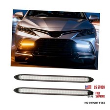 2PCS Car LED Light Strips, Flexible Waterproof 13 Inch 34.5cm White/Yellow