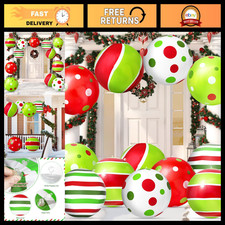 Large Christmas Outdoor Decorations, 12pcs Colorful Inflatable Ornaments, Giant