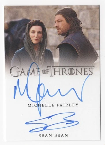Michelle Fairley/Sean Bean GAME OF THRONES Season 8 Dual Autograph Card Auto SEE