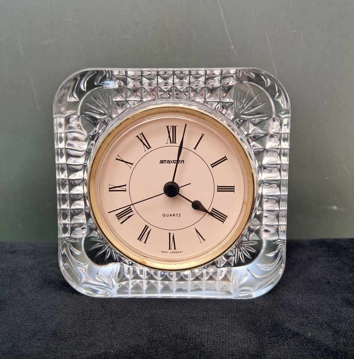 VINTAGE STAIGER CLOCK, QUARTZ SET IN FRENCH LEAD 
