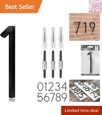 5-Inch Stainless Steel Floating House Numbers - Modern Black Address Sign